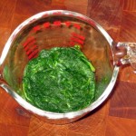 Spinach Pasta: Blanching & drained spinach