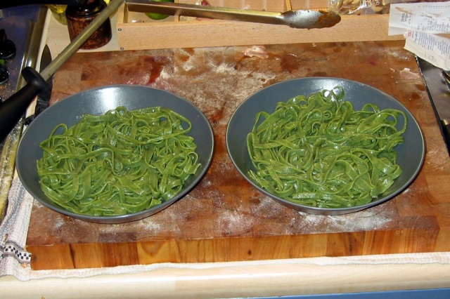 Spinach Pasta: Cooked!