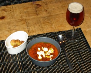 Carrot and Tomato Soup with Basil and Tarragon: +Beer!