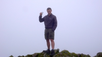 One more step back... Enjoying espresso at Snowdon's summit
